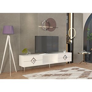 Robberct Tv Sehpasi beyaz-gümüş Beyaz-Gümüş