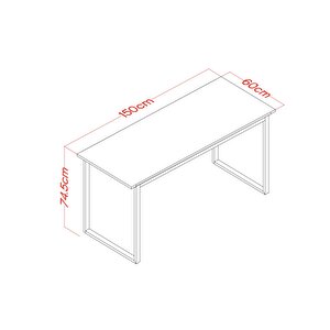 Metal Ayaklı Çalışma Masası Atlantik Çam - 150 Cm