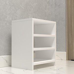 Ayakkabılık Konevi Mat Beyaz Suntalam 050*040*30 Altı Çift Ayakkabı Kapasitesi Arkalıksız