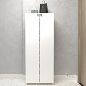 Kapaklı Ayakkabılık Bosnevi Mat Beyaz Suntalam 155*080*30 Kırk Çift Ayakkabı Kapasitesi Arkalıksız