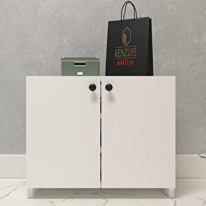 Kapaklı Ayakkabılık Bosnevi Mat Beyaz Suntalam 050*040*30 Altı Çift Ayakkabı Kapasitesi Arkalıksız