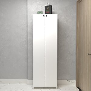 Kapaklı Ayakkabılık Bosnevi Mat Beyaz Suntalam 183*040*30 Yirmidört Çift Ayakkabı Kapasitesi Arkalıksız