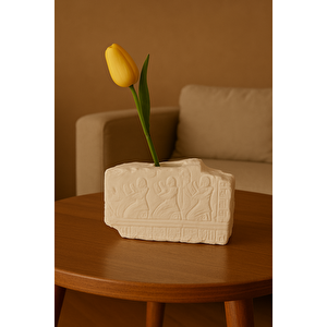 Beton Dekoratif Antik Motifli 2’li Vazo Seti