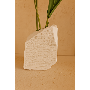 Beton Kitap Tututculu Vazo Antik Mısır Detaylı