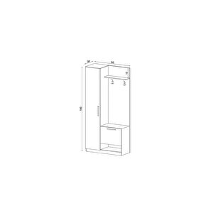 Arlo Oak 1 Kapılı Portmanto