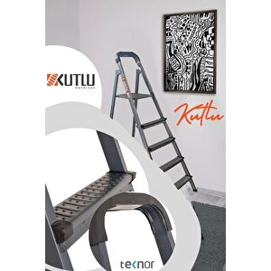 Kutlu Dayanıklı 4+1 Metal Basamaklı Merdiven