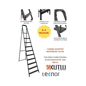 Kutlu Dayanıklı 9+1 Metal Basamaklı Merdiven