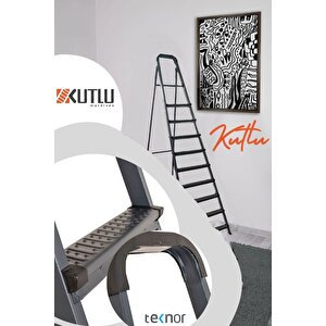 Kutlu Dayanıklı 9+1 Metal Basamaklı Merdiven