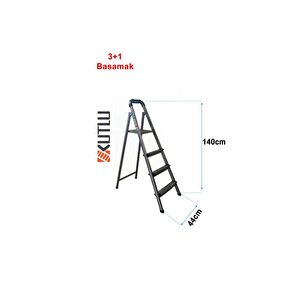 Kutlu Dayanıklı 3+1 Metal Basamaklı Merdiven