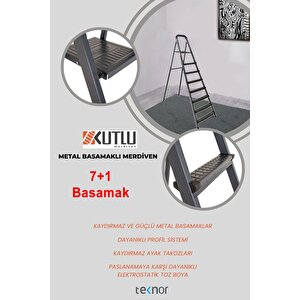 Kutlu Dayanıklı 3+1 Metal Basamaklı Merdiven
