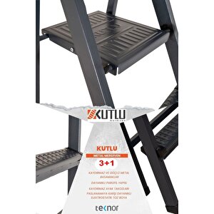Kutlu Dayanıklı 3+1 Metal Basamaklı Merdiven