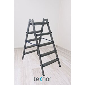 Çift Taraflı Dayanıklı 5+5 Metal Basamaklı Merdiven