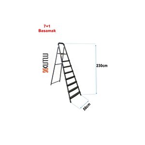 Kutlu Dayanıklı 7+1 Metal Basamaklı Merdiven