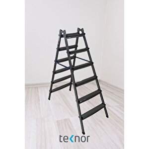 Çift Taraflı Dayanıklı 6+6 Metal Basamaklı Merdiven