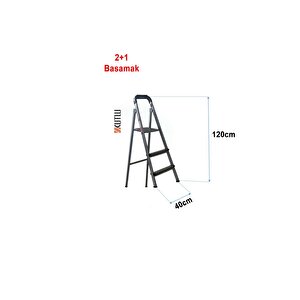 Kutlu Dayanıklı 2+1 Metal Basamaklı Merdiven