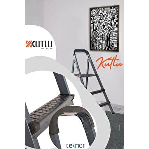 Kutlu Dayanıklı 2+1 Metal Basamaklı Merdiven