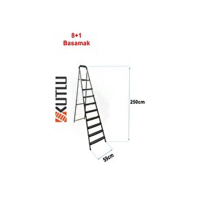 Kutlu Dayanıklı 8+1 Metal Basamaklı Merdiven