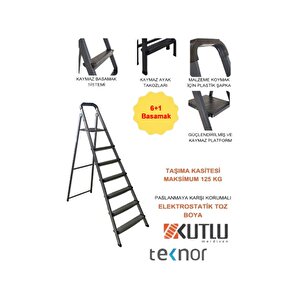 Kutlu Dayanıklı 6+1 Metal Basamaklı Merdiven