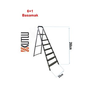 Kutlu Dayanıklı 6+1 Metal Basamaklı Merdiven