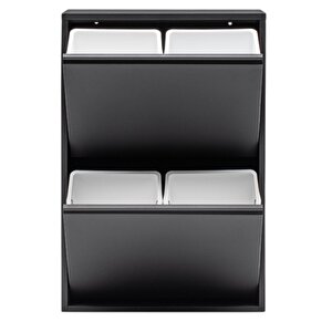 Flexbox 4 Bölmeli Çok Amaçlı Banyo Dolabı | 2 Kapaklı Kirli Sepeti