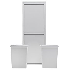 Flexbox 2 Kapaklı Çok Amaçlı Banyo Dolabı | 2 Bölmeli Kirli Sepeti