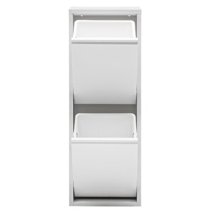 Flexbox 2 Kapaklı Çok Amaçlı Banyo Dolabı | 2 Bölmeli Kirli Sepeti