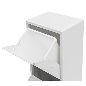Flexbox 2 Kapaklı Çok Amaçlı Banyo Dolabı | 2 Bölmeli Kirli Sepeti