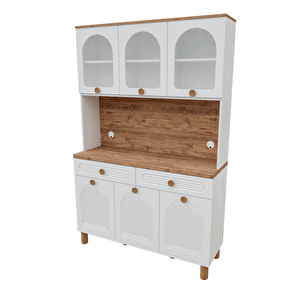 Rosa Kahve Köşesi - 140 Cm Mdf Mutfak Dolabı - Led Aydınlatmalı - Ücretsiz Montaj
