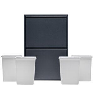 Flexbox 4 Bölmeli Çok Amaçlı Mutfak Dolabı | 2 Kapaklı Çöp Kovası