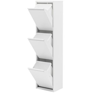Flexbox 3 Kapaklı Çok Amaçlı Banyo Dolabı | 3 Bölmeli Kirli Sepeti