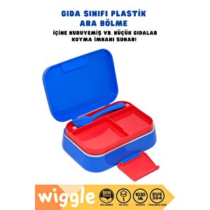Wiggle Bento 1030ml Lunchbox Hotwheels Lisanslı Tek Katlı 2 Bölmeli Paslanmaz Çelik Sefer Tası Yemek Kutu