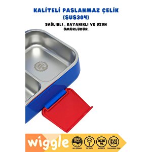 Wiggle Bento 1030ml Lunchbox Hotwheels Lisanslı Tek Katlı 2 Bölmeli Paslanmaz Çelik Sefer Tası Yemek Kutu