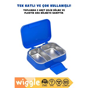 Wiggle Bento 1030ml Lunchbox Yeni Koleksiyon Tek Katlı 2 Bölmeli Paslanmaz Çelik Sefer Tası Yemek Kutusu
