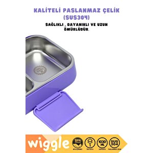 Wiggle Bento 1030ml Lunchbox Yeni Koleksiyon Tek Katlı 2 Bölmeli Paslanmaz Çelik Sefer Tası Yemek Kutusu