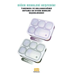 Vagonlife Bento 1000ml Lunchbox Yeni Koleksiyon Tek Katlı 5 Bölmeli Çelik Sefer Tası Yemek Kutusu