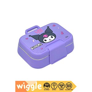 Wiggle Bento 1030ml Lunchbox Kuromi Lisanslı Tek Katlı 2 Bölmeli Paslanmaz Çelik Sefer Tası Yemek Kutusu