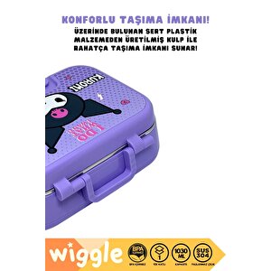 Wiggle Bento 1030ml Lunchbox Kuromi Lisanslı Tek Katlı 2 Bölmeli Paslanmaz Çelik Sefer Tası Yemek Kutusu