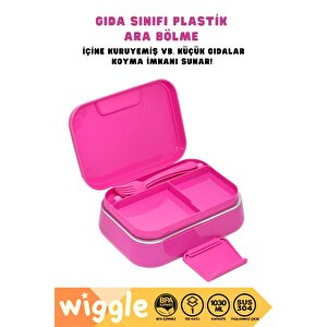 Wiggle Bento 1030ml Lunchbox Yeni Koleksiyon Tek Katlı 2 Bölmeli Paslanmaz Çelik Sefer Tası Yemek Kutusu