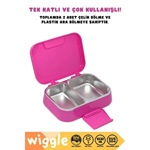 Wiggle Bento 1030ml Lunchbox Yeni Koleksiyon Tek Katlı 2 Bölmeli Paslanmaz Çelik Sefer Tası Yemek Kutusu