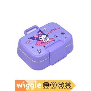 Wiggle Bento 1030ml Lunchbox Kuromi Lisanslı Tek Katlı 2 Bölmeli Paslanmaz Çelik Sefer Tası Yemek Kutusu