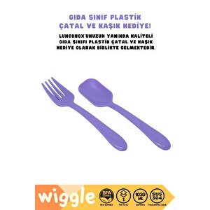 Wiggle Bento 1030ml Lunchbox Kuromi Lisanslı Tek Katlı 2 Bölmeli Paslanmaz Çelik Sefer Tası Yemek Kutusu