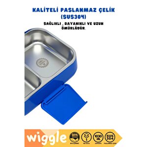 Wiggle Bento 1030ml Lunchbox Sonic Lisanslı Tek Katlı 2 Bölmeli Paslanmaz Çelik Sefer Tası Yemek Kutu