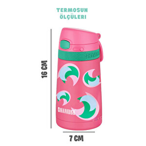 Shamobo Yeni Koleksiyon 350ml Pipetli Kilitlenebilir Kapaklı Paslanmaz Çelik Çocuk Termos 6 Saat Sıcak/soğuk