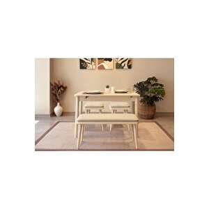 Mi̇ora Mi̇ni̇ Bench Krem Krem Krem