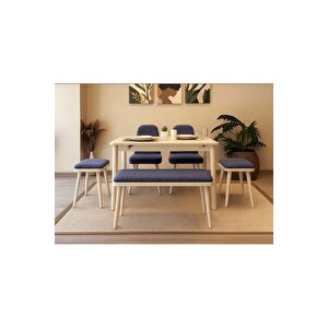 Mi̇ora Mi̇ni̇ Bench Krem Laci̇vert Lacivert
