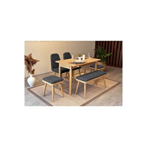 Mi̇ora Mi̇ni̇ Bench Kari̇na Meşe Antrasi̇t Antrasit