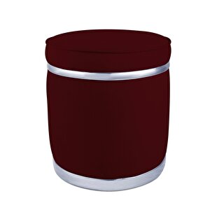 Zerafet Silver Luxery Puf Bordo