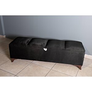 Vetra V2 Sandıklı Bench Puf, Ceviz Siyah