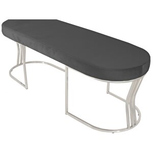 Viego Silver Smooth Bench Puf