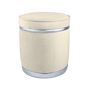 Zerafet Silver Luxery Puf Beyaz